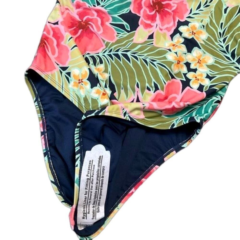 Hurley Ladies Swimsuit Poppy Tropical 1 Piece Bathing Suit Size Medium NEW - Picture 4 of 7